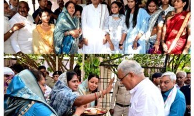 मुख्यमंत्री भूपेश बघेल ने बोरियाखुर्द के मोहन साहू के घर लिया स्वादिष्ट छत्तीसगढ़ी भोजन का स्वाद .. Kshiti Technologies