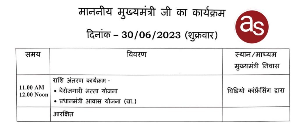 मुख्यमंत्री 30 जून को बेरोजगारी भत्ता और प्रधानमंत्री ग्रामीण आवास योजना के हितग्राहियों को करेंगे राशि का अंतरण .. Kshiti Technologies मुख्यमंत्री 30 जून को बेरोजगारी भत्ता और प्रधानमंत्री ग्रामीण आवास योजना के हितग्राहियों को करेंगे राशि का अंतरण .. Kshiti Technologies