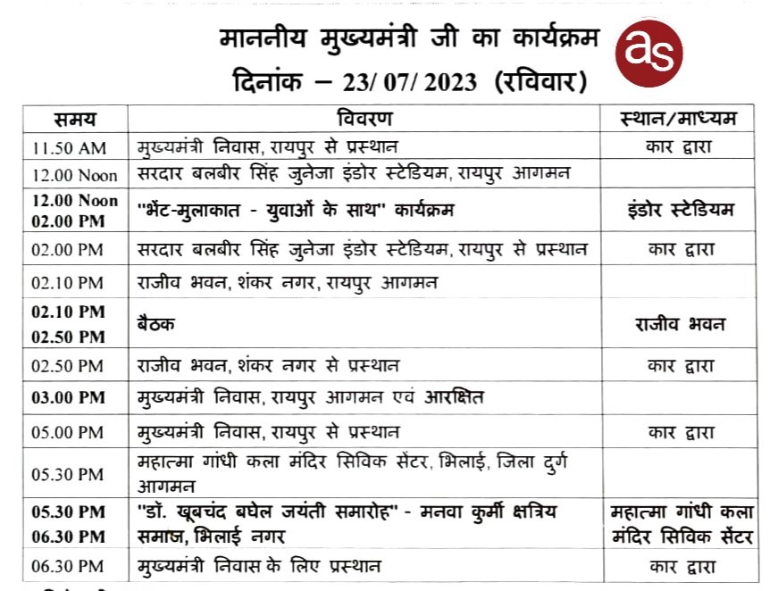 मुख्यमंत्री 23 जुलाई को करेंगे भेंट मुलाकात- युवाओं के साथ .. Kshiti Technologies