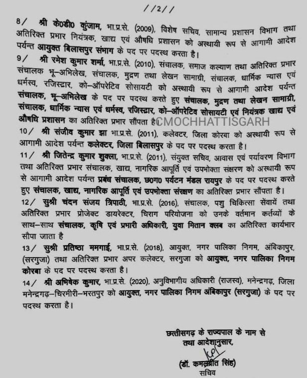 कई आईएएस अधिकारियों का तबादला… Kshiti Technologies कई आईएएस अधिकारियों का तबादला… Kshiti Technologies