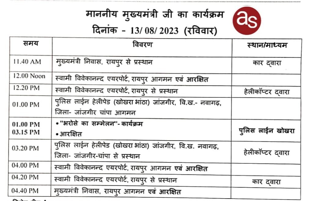 मुख्यमंत्री भूपेश बघेल 13 अगस्त को जांजगीर-चांपा में आयोजित "भरोसे का सम्मेलन" में होंगे शामिल .. Kshiti Technologies मुख्यमंत्री भूपेश बघेल 13 अगस्त को जांजगीर-चांपा में आयोजित "भरोसे का सम्मेलन" में होंगे शामिल .. Kshiti Technologies