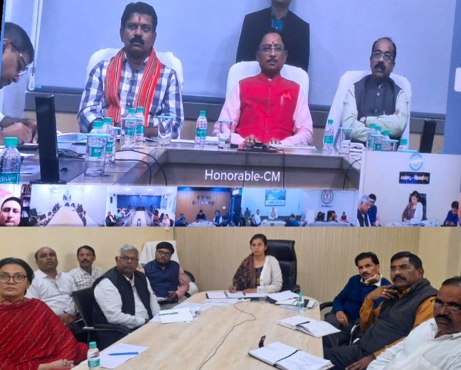 मुख्यमंत्री साय ने वीडियो कॉन्फ्रेंसिंग से ली कलेक्टरों की बैठक .. Kshiti Technologies