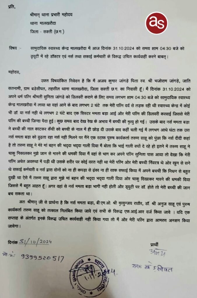 मालखरौदा स्वास्थ्य केंद्र की लापरवाही से नवजात की दर्दनाक मौत .. Kshiti Technologies मालखरौदा स्वास्थ्य केंद्र की लापरवाही से नवजात की दर्दनाक मौत .. Kshiti Technologies