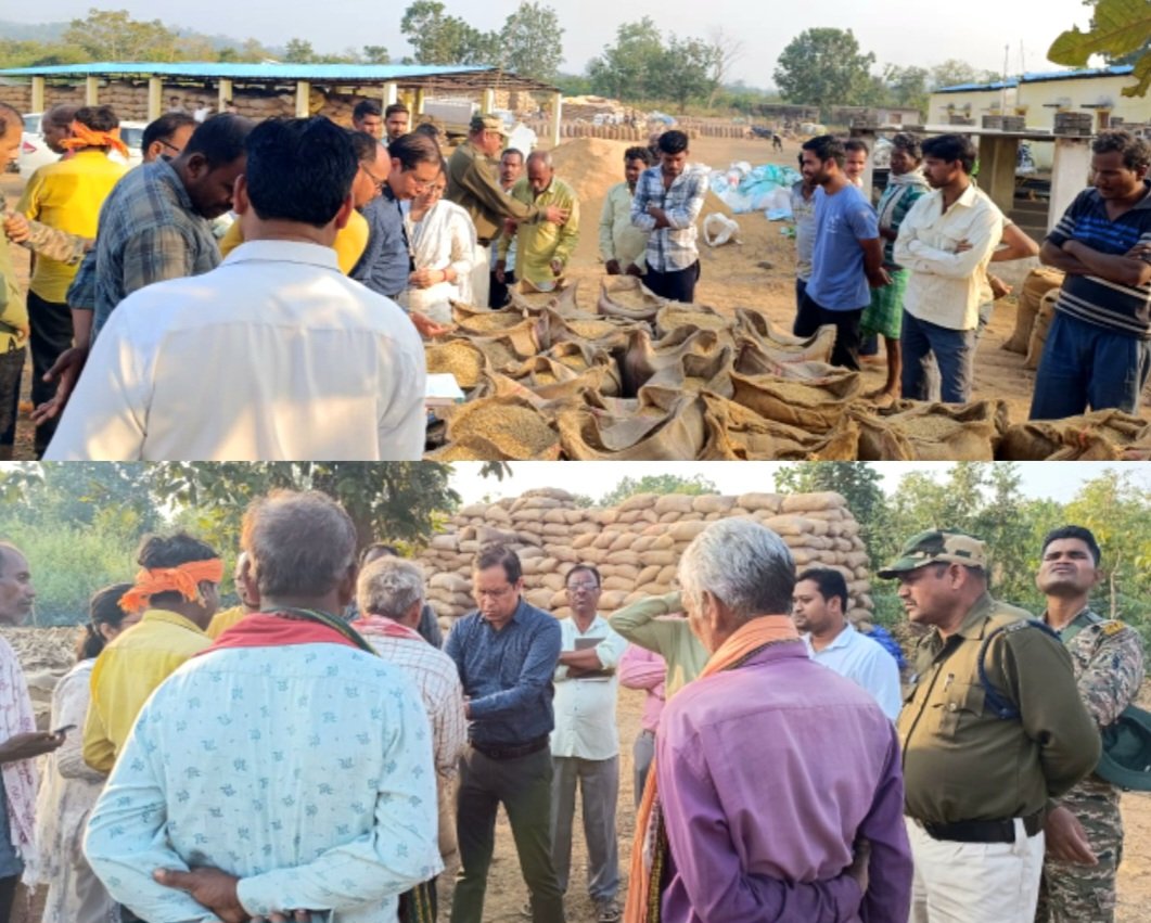 कलेक्टर धर्मेश साहू ने धान खरीदी केंद्र पवनी और धनसीर का निरीक्षण किया .. Kshiti Technologies