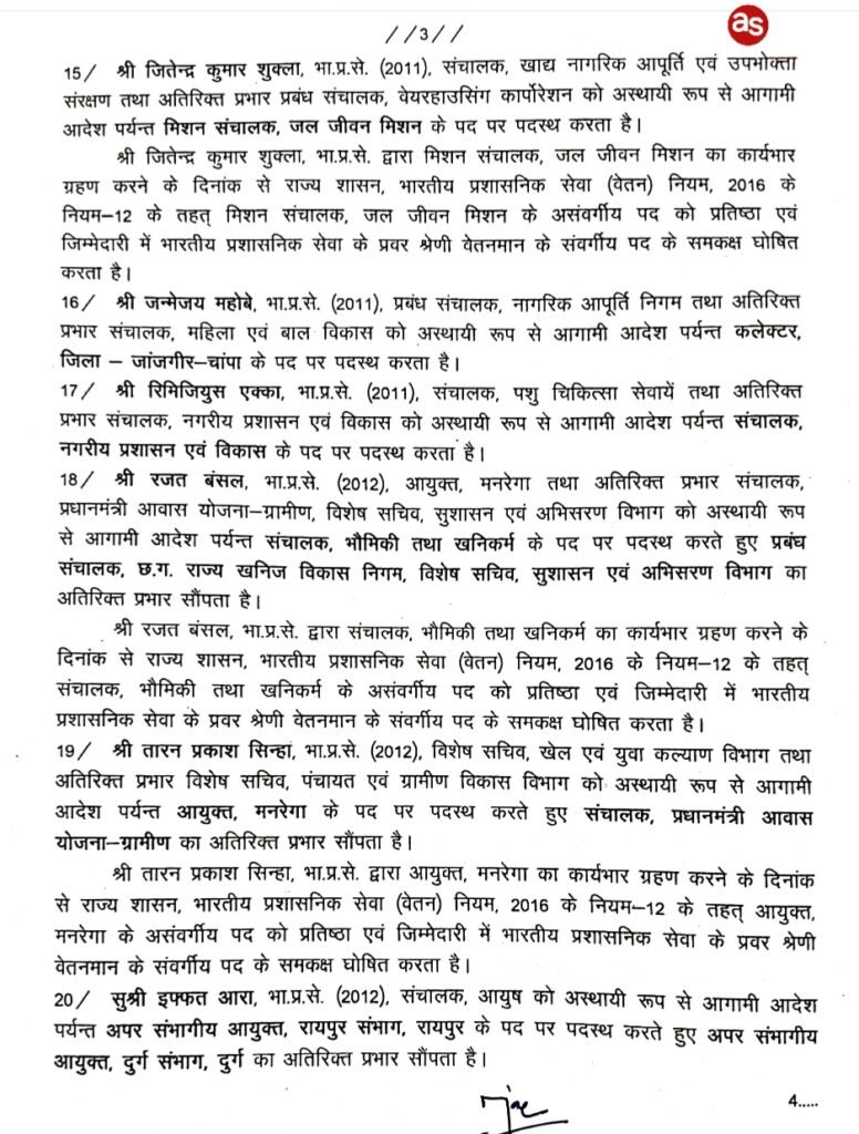 बडी खबर: IAS अफसरों के ट्रांसफर की जारी हुई लिस्ट: कई जिलों के कलेक्टर और वरिष्ठ IAS अफसरों का हुआ तबादला .. Kshiti Technologies बडी खबर: IAS अफसरों के ट्रांसफर की जारी हुई लिस्ट: कई जिलों के कलेक्टर और वरिष्ठ IAS अफसरों का हुआ तबादला .. Kshiti Technologies