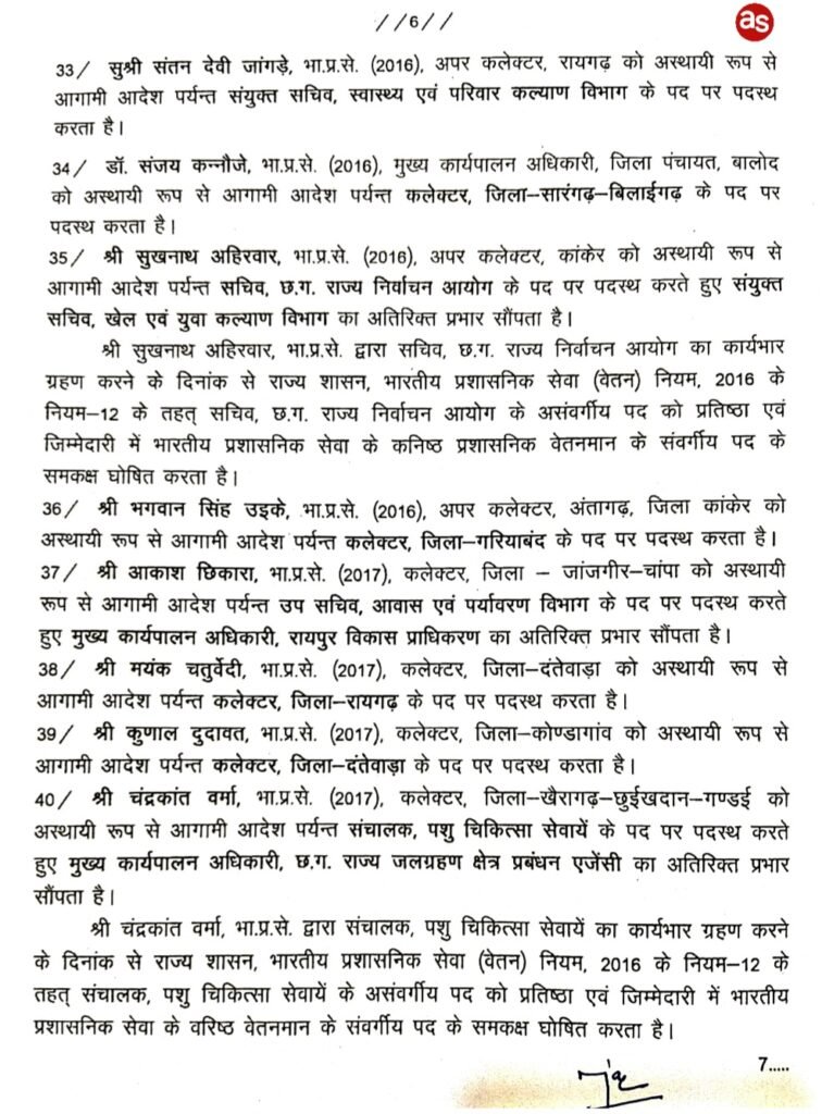 बडी खबर: IAS अफसरों के ट्रांसफर की जारी हुई लिस्ट: कई जिलों के कलेक्टर और वरिष्ठ IAS अफसरों का हुआ तबादला .. Kshiti Technologies बडी खबर: IAS अफसरों के ट्रांसफर की जारी हुई लिस्ट: कई जिलों के कलेक्टर और वरिष्ठ IAS अफसरों का हुआ तबादला .. Kshiti Technologies