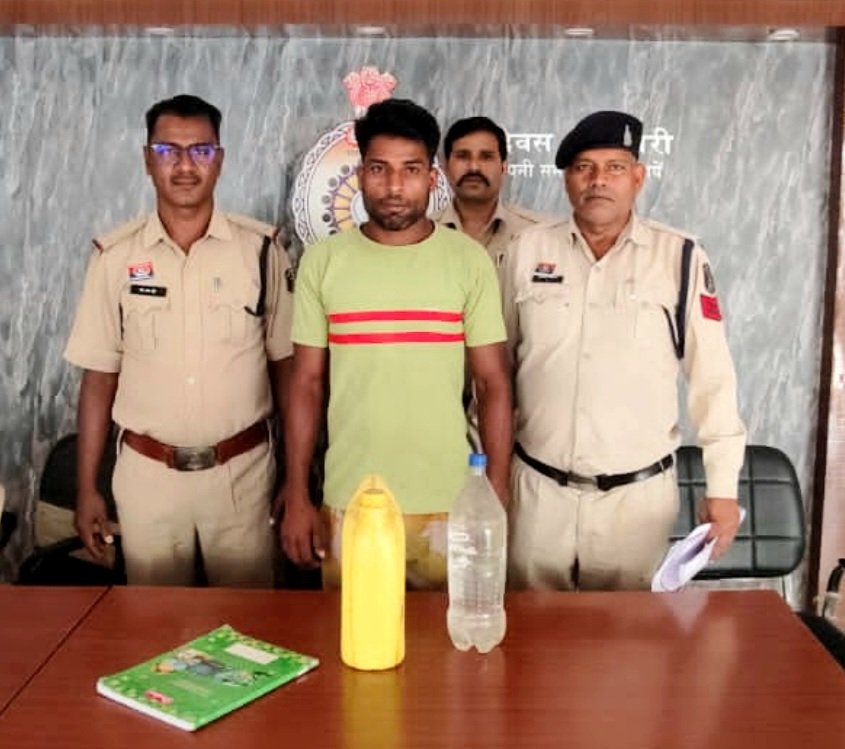 अवैध रूप से कच्ची महुआ शराब रखने वाला आरोपी गिरफ्तार — सक्ती पुलिस की कार्यवाही .. Kshiti Technologies अवैध रूप से कच्ची महुआ शराब रखने वाला आरोपी गिरफ्तार — सक्ती पुलिस की कार्यवाही .. Kshiti Technologies