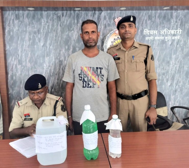 सक्ती पुलिस की बड़ी कार्यवाही: 08 लीटर कच्ची महुआ शराब के साथ आरोपी गिरफ्तार .. Kshiti Technologies सक्ती पुलिस की बड़ी कार्यवाही: 08 लीटर कच्ची महुआ शराब के साथ आरोपी गिरफ्तार .. Kshiti Technologies