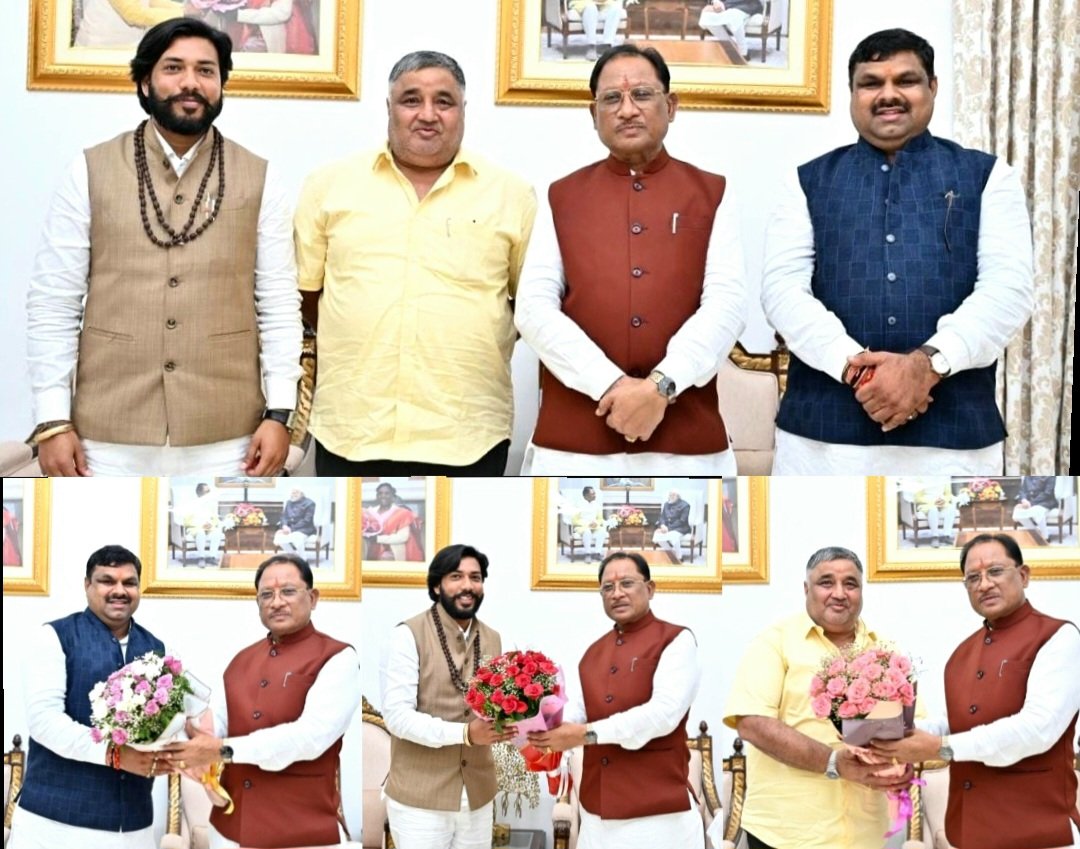 मुख्यमंत्री साय ने गजेंद्र यादव, गुरु खुशवंत साहेब एवं राजेश अग्रवाल को दी शुभकामनाएँ .. Kshiti Technologies