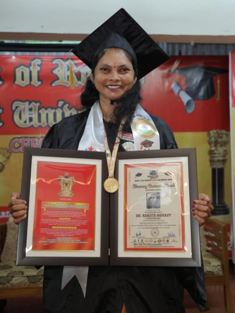 डॉ. रंजिता मरावी (सहायक शिक्षक) जिला संगठन आयुक्त गाइड सक्ती छत्तीसगढ़ को मिला PHD मानद डॉक्टरेट की उपाधि .. Kshiti Technologies डॉ. रंजिता मरावी (सहायक शिक्षक) जिला संगठन आयुक्त गाइड सक्ती छत्तीसगढ़ को मिला PHD मानद डॉक्टरेट की उपाधि .. Kshiti Technologies