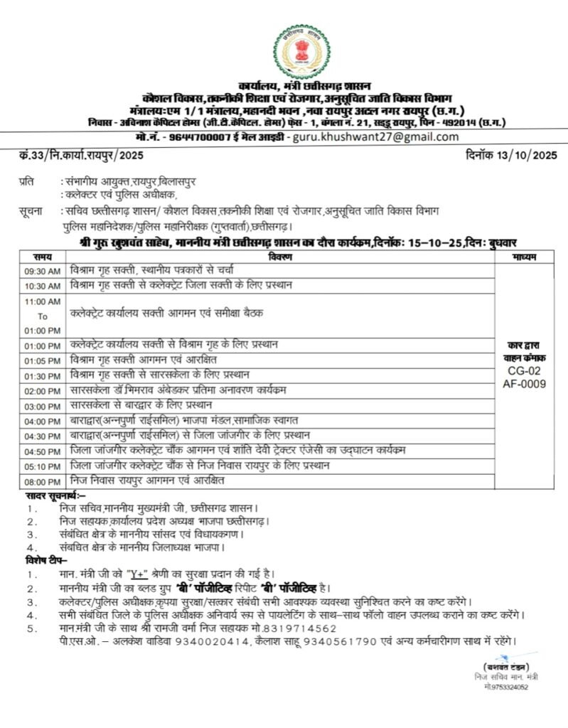 सक्ती पहुँचे बिना समय पर नहीं पहुँचे मंत्री खुशवंत साहेब — पत्रकार वार्ता चार घंटे से अधिक देरी पर! .. Kshiti Technologies सक्ती पहुँचे बिना समय पर नहीं पहुँचे मंत्री खुशवंत साहेब — पत्रकार वार्ता चार घंटे से अधिक देरी पर! .. Kshiti Technologies