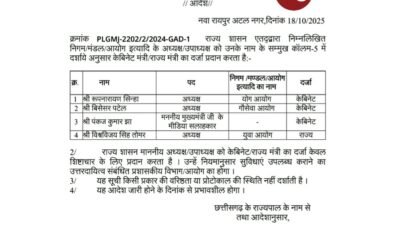 मुख्यमंत्री साय के मीडिया सलाहकार सहित दो आयोग अध्यक्षों को कैबिनेट मंत्री तथा एक को राज्य मंत्री का दर्जा .. Kshiti Technologies